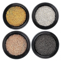 0.4MM to 2.0MM Rose Gold Silver Black 3D Metal Nail Art Decorations Caviar Beads Manicure Fake Nails Accessoires New Arrive