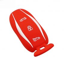 KIQI Silicone Key Cover Remote Fob Pocket for Tesla Model S 3 X Key Covers Case Holder 75D 90D P100D Keychain Car Styling