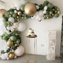 Green White Macaron Metal Balloon Garland Arch Kit Wedding Birthday Balloons Decoration Party Balloons For Kids Baby Shower
