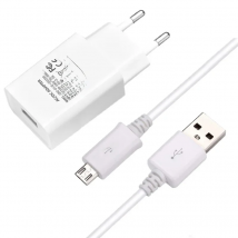 USB Charger EU Plug Charging Data Cable For Samsung Galaxy A10 S7 S6 edge S5 S4 Note 4 5 J3 J5 J7 2016 2017 A6 + Micro USB Cable