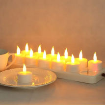 Set of 12 Rechargeable led candle Flameless Flickering TeaLight electric lamp Waxless Valentine Home Wedding Xmas Table Decor
