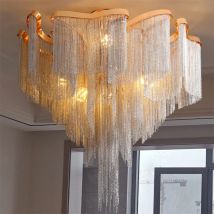 Modern Tassels Chain Ceiling Chandeliers Light Aluminum Luxury Ceiling Lamps Living Room Bedroom Kitchen Villa home decorations