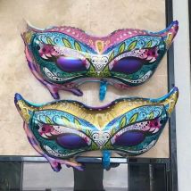 2pcs Party Mask Foil Balloons Pink Gold Dance Mask Photo prop balloon Wedding Birthday Party Decorations Helium Globos Shower