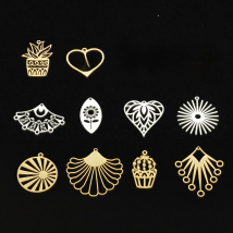 10pcs/lot 316 Stainless Steel cactus flower leaf  Charm Pendant for necklaces Wholesale Sun Charms for DIY Jewelry Make