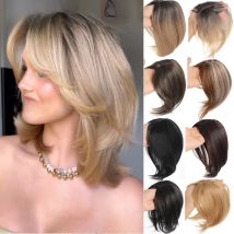 WTB Synthetic Bangs Clip-In Bangs Extension Natural Fake Fringe Topper Hairpiece Invisible Clourse Bangs Covers Hairpieces Hair