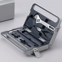 HOTO 3.6V Screwdriver Cordless Tool Set Repair Tool Kit Mechanical Tools Box for Home DIY Screwdriver Hammer Tape Measure