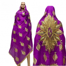 100% Cotton Big Scarfs Nice Embroidery on the back Multifunctional Scarfs for African Women EC050