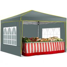 Tenda da giardino impermeabile gazebo pieghevole 3x3m con 4 pareti laterali UV 50+ tenda gazebo tenda da campeggio per festival borsa da trasporto e borsa per sabbia