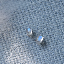 ITSMOS AAA Natural Moonstone earrings Blue Moonlight stone s925 silver studs for women romantic delicate Jewelry Gift