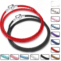 2Pcs/Lot Vintage Jewelry Leather Chain Bracelets Fit DIY Handmade Beads Charms Bracelet Couples Pulsera Jewelry For Women Men