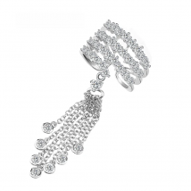 KAYMEN New Tassels Wedding Ring For Women Copper with Zirconia Resizable Statement Girls Rings Punk Style Fashion Jewelry