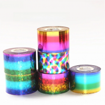 120m x 4cm Fantasy Starry Holo Nail Foils Metal Color Matte Nail Transfer Foil Slider Decals Laser Holographic Silver Foils