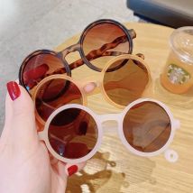 New Children Colors Leopard Shape Fashion Round Sunglasses Boys Girls Vintage Sunglasses UV Protection Classic Kids Eyewear