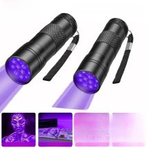 9/12 LED Protable UV Flashlight Black Light 395 NM Ultraviolet Torch Blacklight Detector for Dog Urine Pet Stain and Bed Bug