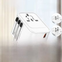 LDNIO International Travel Adapter Fast Charging with USB 2 Type C All-in-one Charger Converter Socket EU/UK/USA/AUS for Travel