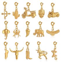 Western Cowboy Cowgirl Charms Boot/Horse/Cactus/Motorcycle Pendants for Necklace Earring Bracelet Jewelry Making DIY Gifts Craft