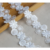 Wide: 4.3cm (1.72 inch) Polyester Silk Lace Bar Code Flower Embroider Water-Soluble Clothing Sewing Accessories(ss-2152)