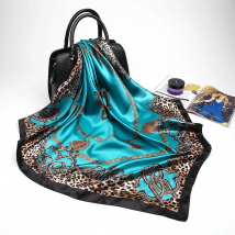 Fashion Silk Satin Hijab Scarf For Women Printed Kerchief Hair Scarfs Female 90cm*90cm Square Shawl