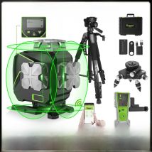 Huepar 16 lines 4D Cross Line Laser Level Sets Bluetooth & Remote Control Functions Green Beam Lines With Hard Case No Bracket