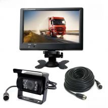 sfrevese 9" TFT LCD Rear View Monitor + 4Pin 18 LED Reversing Parking Backup Camera Kit Free 20M cable for Bus Truck Motorhome
