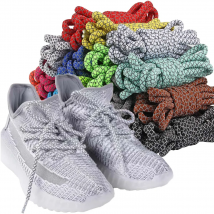 1Pair 4mm Round Reflective Fluorescent Colored Polyester Laces for Basketball Shoes Tennis Shoes Yeezy Shoes Sneakers