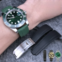 20mm 21mm 18mm 19mm Rubber watch band fit for Rolex Daytona Yacht Master oysterflex silicone strap Fine-tuning deployment buckle