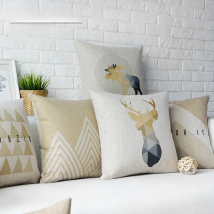 Nordic modern geometric deer Pillow cushion thick linen pillowcase sofa cushion home decorative Pillows