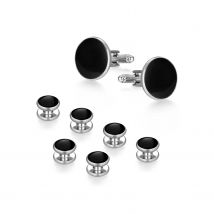 Wedding Cufflinks Tuxedo Studs Set for Men Accessories 1Pair Cufflinks and 6 PCS Tuxedo Studs Husband's Shirt Wedding Guest GIft