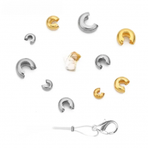 50pcs Round Stainless Steel End Crimp Beads Cover Diameter 2 3 4mm Loose Big Hole Stopper Spacer Beads For Diy Jewelry Making