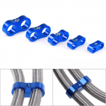 AN4 AN6 AN8 AN10 AN12 Braided Rubber Hose Line Clamp Aluminum Anodized Line Separator Separator Divider Clamp Kit Black Blue
