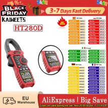 Kaiweets Ht208D Pinza amperometrica per interruzione Sensore Ncv Gfci Tester per prese elettriche Test di cavi nulo e cavi sotto tensione