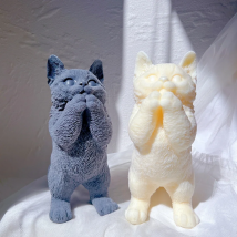 Big Size 21CM Standing Cat Candle Silicone Mold Animal Soy Wax Silicone Mould Cats Lover Home Decor Gift