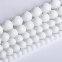 Natural White Agates Stone Beads Onyx Round Loose Spacer Beads For Jewelry Making DIY Bracelet Accessories 4 6 8 10 12mm 15"inch