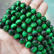 6 8 10 12MM Natural Green Tiger Eye Stone Round Beads for Jewelry Making DIY Charms Bracelet Necklace Accessories 15" Strand