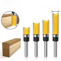 6mm/6.35mm Shank Flush Trim Router Bit Blade Template Pattern Bit Bearing 1/2" Straight End Mill For Woodworking Dia 12.7mm