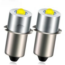 RUIANDSION 2x E10 P13.5S Base LED Maglite Upgrade Flashlight Lamp 6-24V 6V 9V 12V Fit 4-9C&D Cells For Outdoor Light White 6000K