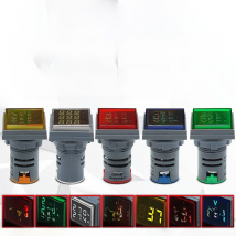 Square Display AC Voltmeter Ammeter Used For Line Measurement Value Display LED Indicator DC Voltmeter Light Signal Simulation