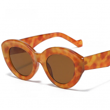 SO&EI Ins Popular Fashion Oversized Cat Eye Women Sunglasses Retro Leopard Shades UV400 Men Trending Oval Sun Glasses