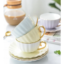 Pink Cute Creative Porcelain Cup And Saucer Ceramics Coffee Cup Simple Tea Sets Modern Design Home Flower Red Tea Cup