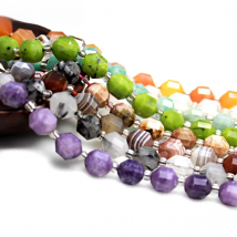 Fine Natural Stone Faceted Rhombus Amethyst Persian Agate Smoky Quartz Apatite Olive Shape Beads for Jewelry Making Diy Bracelet