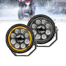 New 4.5inch Moto Lights With High Low Beam Amber Yellow DRL ADV Enduro Street GR Motorcycle Aux External Spotlight For BMW GS
