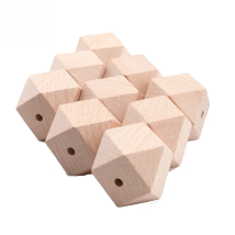 Let'S Make 100Pc 16Mm 20Mm Hexagon Beech Wood Beads Teething Toys For Baby Diy Toys Rattle Teether Toy Wooden Baby Custom Loge