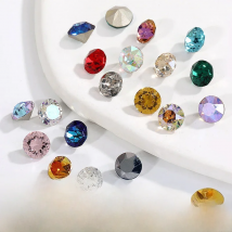 Round Rhinestones Diamond Glass Crystals Glitter 3/4/5/6/7/8/10mm Decoration Pointed Jewelry Making Glue On Nail DIY Accessories