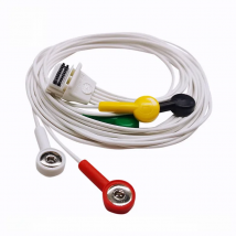 Holter Recorder ECG Patient Cable 10 Pin 5 Leads Snap 4.0 IEC or AHA for Mortara H3+ Holter Recorder Telemetry Leadwires