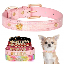 Bling Crystal Puppy Dog Collars Personalized Rhinestone Small Dog Collar Custom Chihuahua Necklace with Charms Pet Accessories