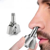 LISI Washable Portable Manual Nose Hair Trimmer for Men & Women Waterproof Stainless Steel Ear Hair Trimmer with Cleaning Brush