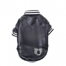 Winter Dog Coat Jacket Faux Leather Fleece Teddy Warm Pet Puppy Clothing Apparel