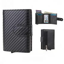 Rfid Credit Card Holder Men Leather Wallets Buiness Aluminum Business Bank Cardholder Male Case Small Minimalist Wallet Choice