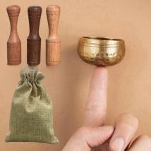 Miwayer Mini Singing Bowl Nepal Handmade Tibetan Buddha Thumb Sound Bowl Music Meditation Yoga Religious Supplies Stress Relief
