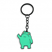 Cute Frog Keychain Cartoon Animal Frog Metal Badge Enamel Pendant Keyring Car Backpack Key Holder